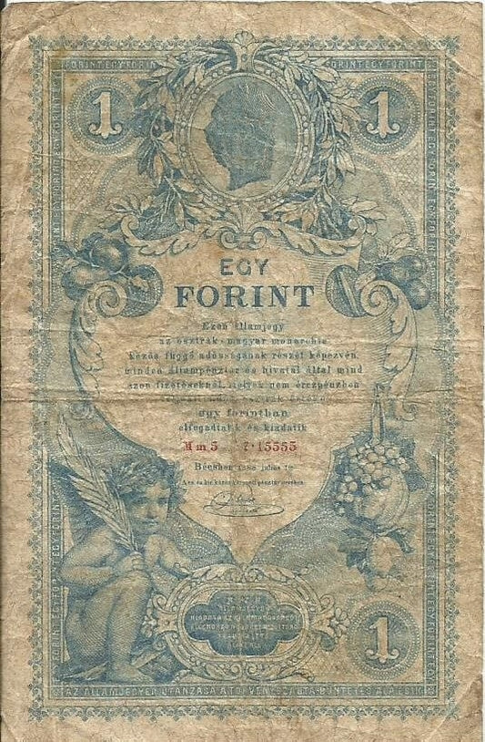 1 Gulden / 1 Forint Austro-Węgry 1888 r. stan 4 ciekawy numer 7.15555