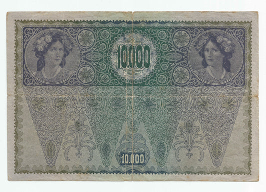 10000 koron Austria 1918, seria 15298 nr 1556, stan 4