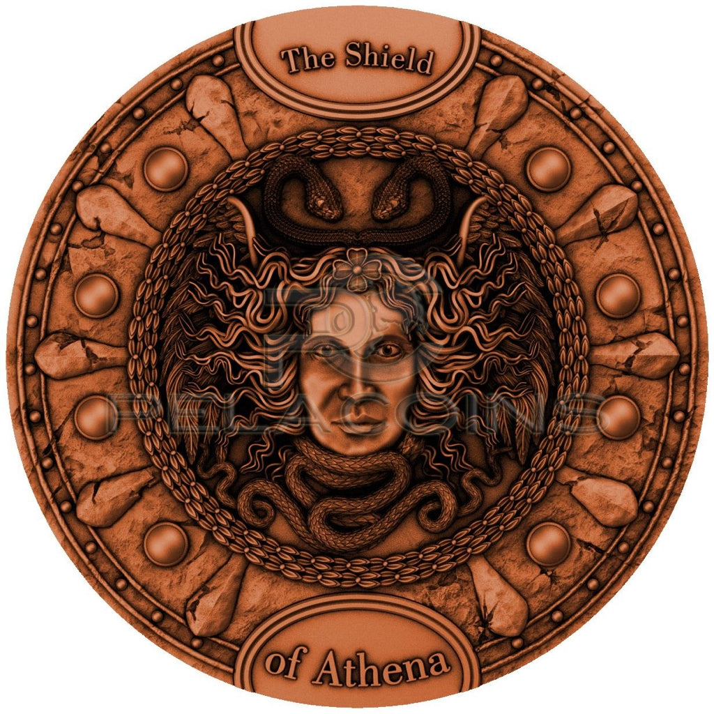 Niue 2022 5$ SHIELD OF ATHENA - Ag copper plating 2oz
