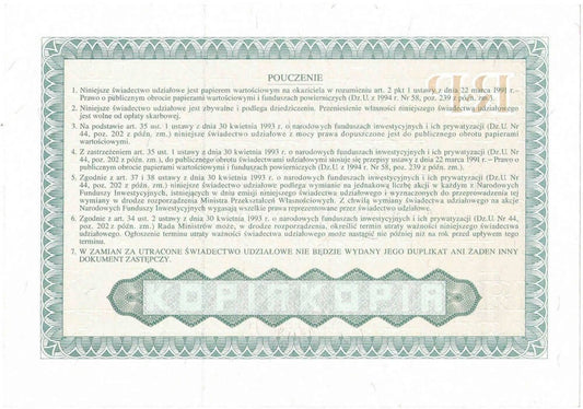 Powszechne świadectwo udziałowe, AA0006010