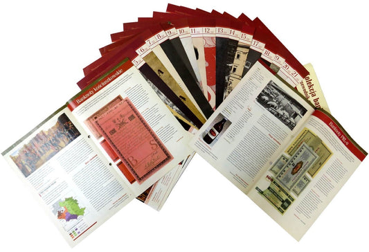 Zestaw 21 reprintów / reprodukcji rzadkich polskich banknotów obiegowych w etui