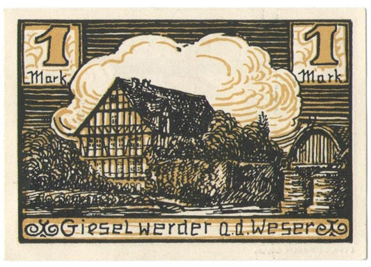 1 mark banknot zastępczy Gieselwerder