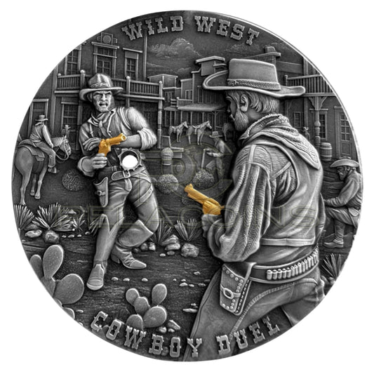 Cameroon 2024 2000 Francs Wild West - Cowboy Duel 2oz