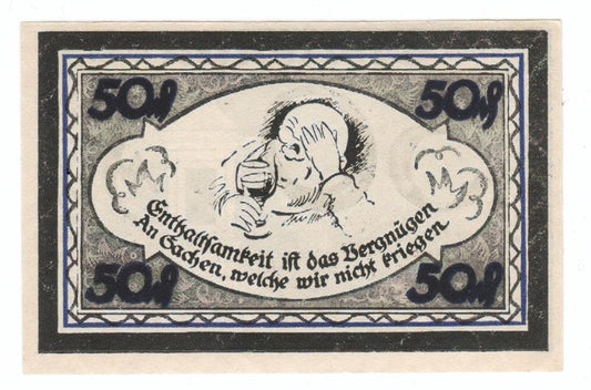 50 Pf banknot zastępczy miasto Stolzenau 1921