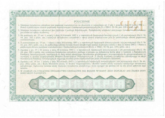 Powszechne świadectwo udziałowe, AF0531679